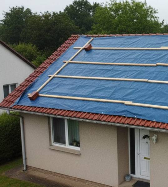 Mise hors d'eau toiture en urgence à Buxerolles