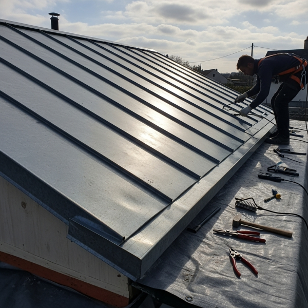 Travaux de zinguerie pour extension – 20 m² de toiture à Saint-Benoît (86)