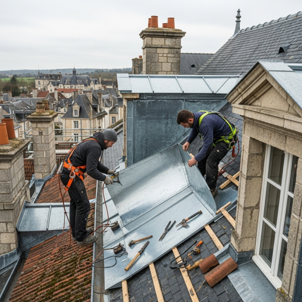 Réfection de 32 m² de zinguerie ancienne à Saint-Benoît près de Poitiers