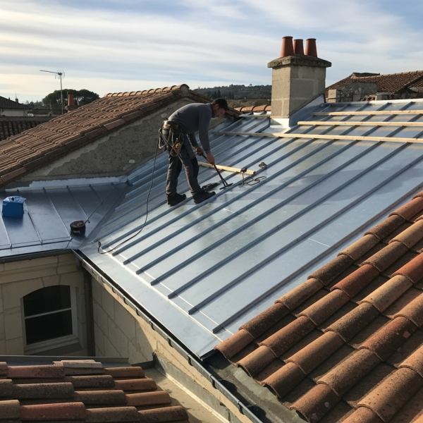 Travaux de zinguerie sur 28 m² de toiture zinc à Jaunay-Marigny (86)