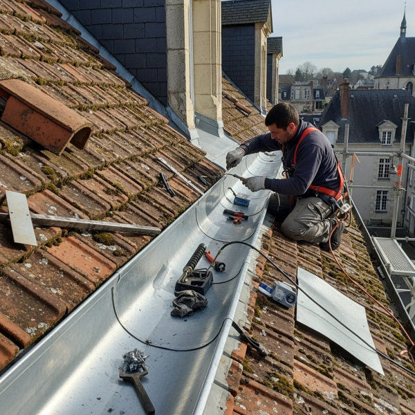 Réparation de 12 ml de chéneau encastré en zinc à Châtellerault (86100)